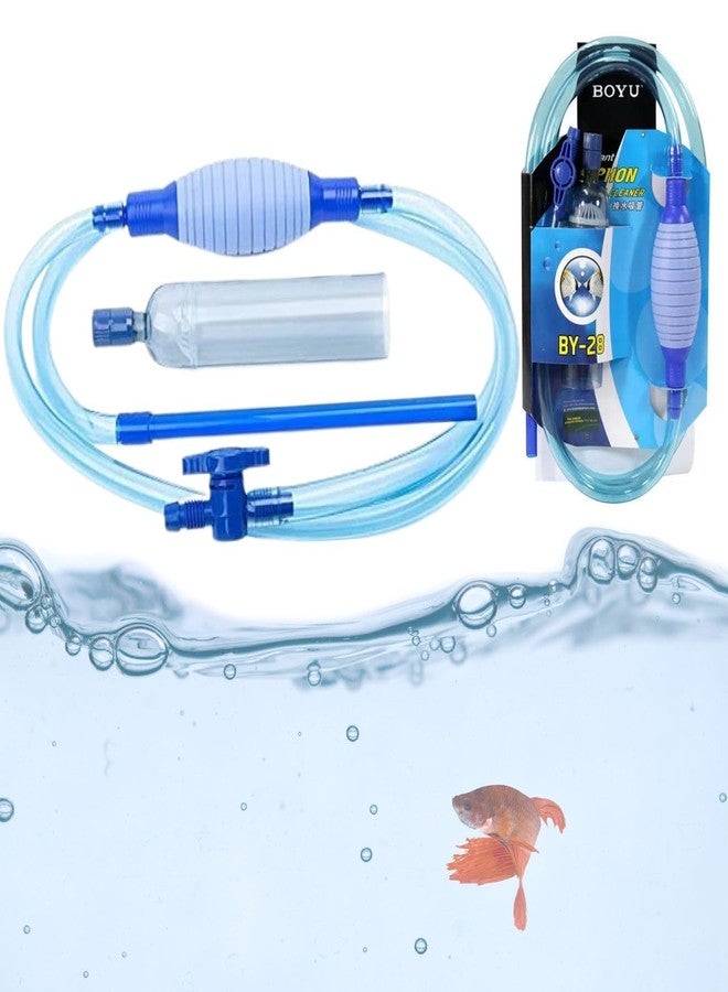 منظف حصى أحواض السمك VAYINATO® BY-28، جهاز شفط لتغيير مياه أحواض السمك، مزود بشريط تحكم قابل للتعديل في التدفق، فلتر مياه لتغيير المياه وغسل الرمل من Petzlifeworld - Image 1